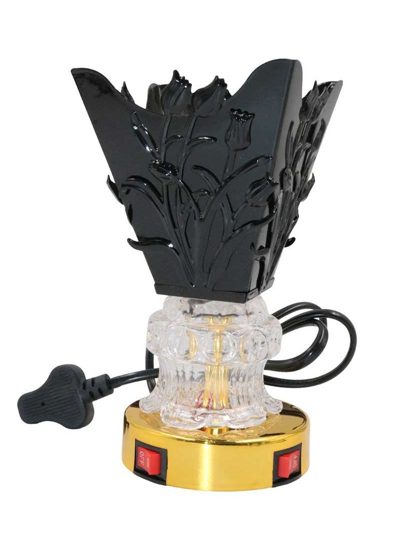 Bakhoor BoSidin Electric Incense Burner - Floral Crystal Base Oud Burner with Dual Switch Control - Stylish Mabkhara for Home, Office & Gift Use - Image 1