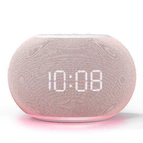 Reacher Auto Dimmable Sound Machine Alarm Clock with Night Lights, 20 Soothing Sounds, Sleep Timer, Precise Volume Control, Cute White Noise Soother for Girls, Kids, Bedrooms, Office - Image 1