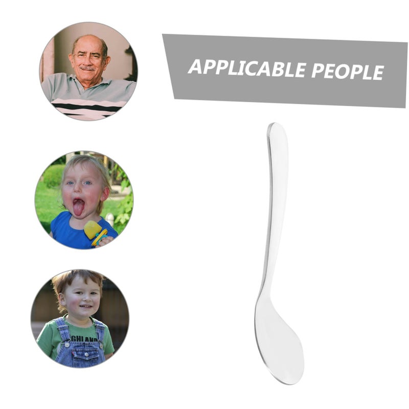 Stainless Steel Tilted Head Feeding Spoon for Babies and Elderly Easy Clean Utensils - Image 4