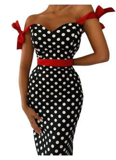 Waist Belted Ribbon Strap Polka Dot Knitted Crepe Fabric Dress.Made in Turkiye - pzsku/ZE8E39C6C366EFD4231ACZ/45/_/1739047063/c66e8e7d-ae04-46f2-93bc-b88082d6e156