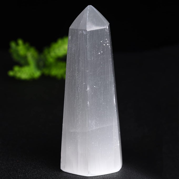 Nature Selenite Hexagonal Column Genuine Selenite Tower Healing Crystal Meditation Stone Home Decor Spiritual Gift 40 1PC