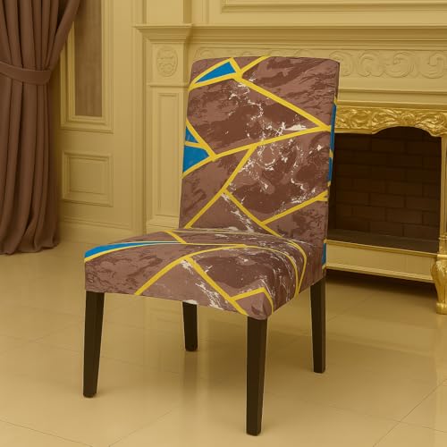 Homerz Premium Pack of 4 Elastic Stretchable Dining Chair Cover, Removable Washable Elastic Floral Printed Dining Chair Covers seat Cushion pad Wooden (Granite, Pack of 4) - Image 2