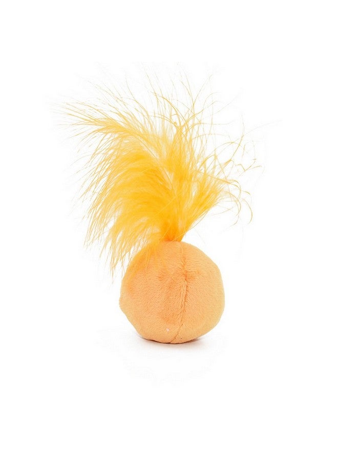 PETFAVORITES PETFAVORITES Furry Rattle Ball Cat Toy with Feather and Catnip - Interactive Pom Pom Balls for Cats, Soft and Lightweight, 2 Inch, 3 Pack.  - Image 4