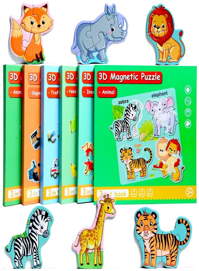 QimuMku Magnetic Puzzles for Kids Ages 3 4 5 6, Early Childhood Education Learning Puzzle Gift, Refrigerator Magnet for 3-5 Year Old Children - Image 1