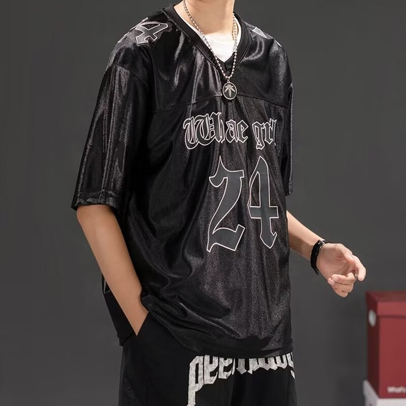 New Short-Sleeved T-Shirt Men'S Summer Korean-Style Trendy Simple Half-Sleeved Top Hong Kong-Style Loose Casual Trendy Brand T-Shirt - Image 1