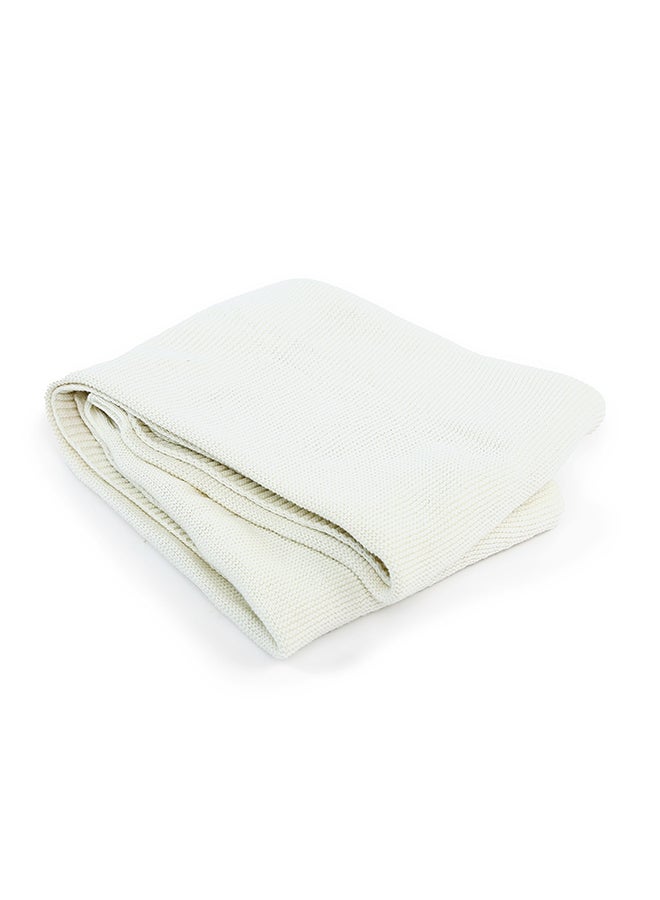 Pan Home Comfy Soft Cable Knit Baby Blanket 70x90cm - White - Image 2