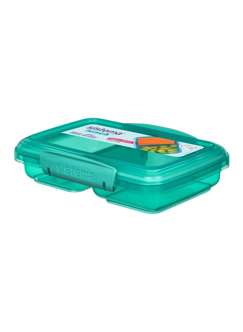 sistema Sistema Small Split Lunch Box – 350ML, Green, BPA-Free Food Container with Dual Compartments - Image 1