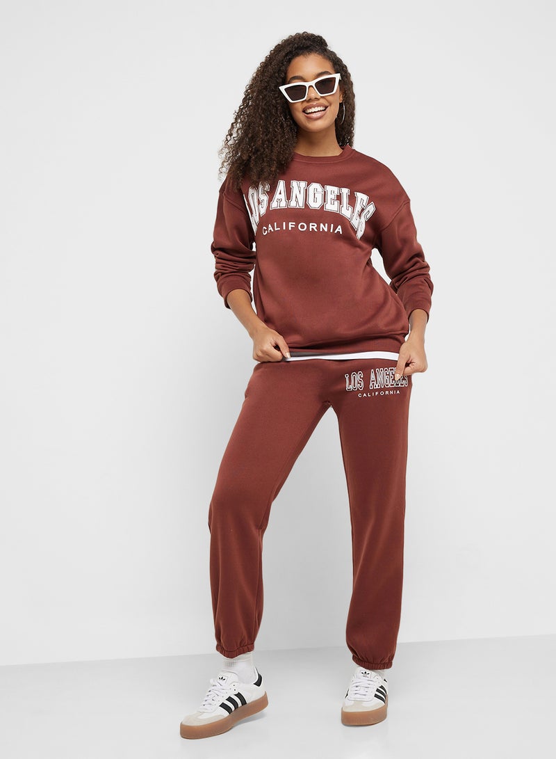 Ginger Oversize Varsity Style Jog Set - Image 1