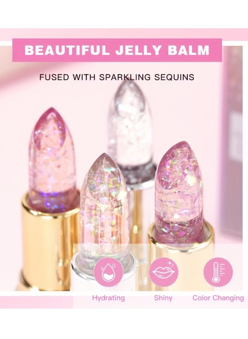QiBest Shiny Color Changing Glitter Lipstick Moisturizing Glitter Lipstick Hydrating Fade Lip Lines Anti Drying Non Sticky Temperature Color Changing Lipstick Lip Care Lip Balm 04 - Image 5
