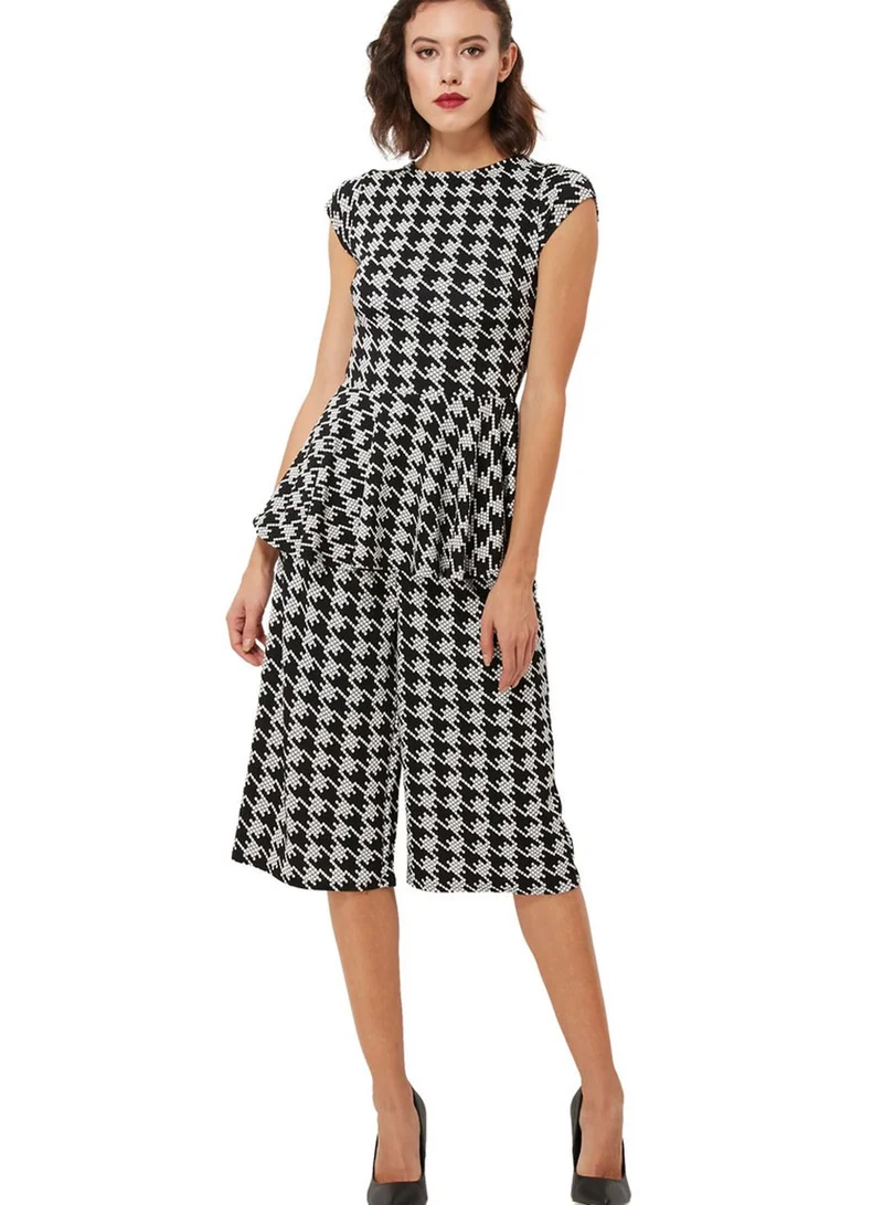 ELLA Houndstooth Peplum Top