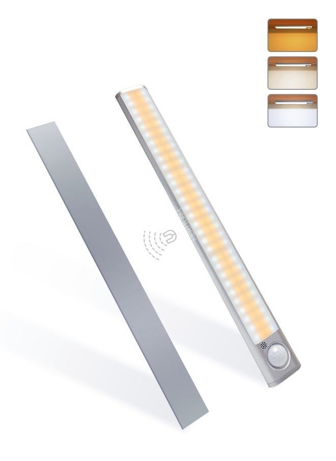 MERTTURM - MERTTURM 120LED Rechargeable Under Cabinet Lighting, Motion Sensor Closet Lights, 1800mAh Battery with Stepless Dimming, Magnetic Install for Wardrobe, Counter, Bedroom, Stairs, Kitchen, Hallway - Image 1