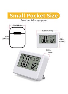 Excefore 2 PCS Mini Digital Hygrometer and Thermometer,Reptile Thermometer with Magnetic & Tablestand, Indoor Temperature Humidity Meter Gauge for Humidors Greenhouse Garden Cellar Closet Guitar Case Office  - Image 2