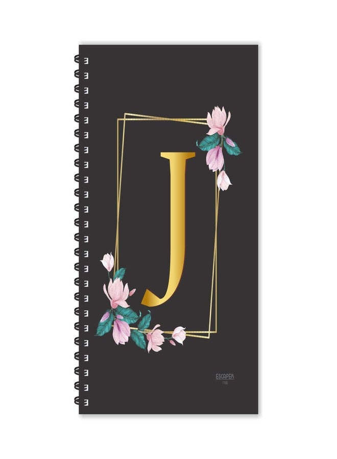 ESCAPER مفكرة إسكيبر بحرف J، مسطرة - مقاس A5 - 8.5 × 5.5 بوصة، مفكرة بحرف J، مفكرة أبجدية J، دفتر ملاحظات، مفكرة للمكتب، مفكرة كهدية، مفكرة صغيرة الحجم، مفكرة A5 - Image 1