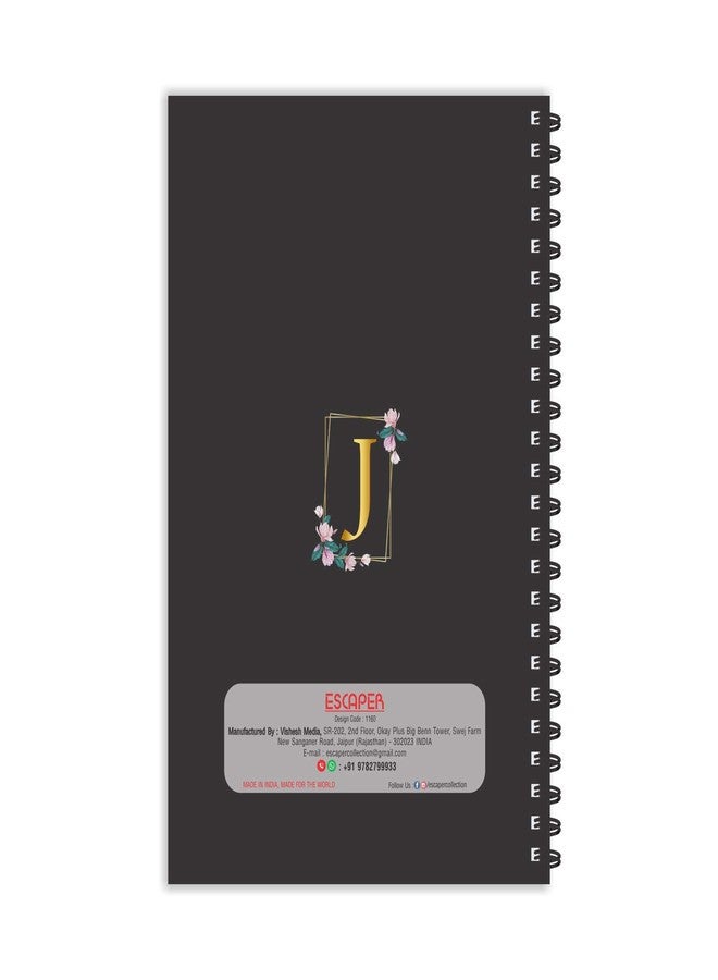 ESCAPER مفكرة إسكيبر بحرف J، مسطرة - مقاس A5 - 8.5 × 5.5 بوصة، مفكرة بحرف J، مفكرة أبجدية J، دفتر ملاحظات، مفكرة للمكتب، مفكرة كهدية، مفكرة صغيرة الحجم، مفكرة A5 - Image 2