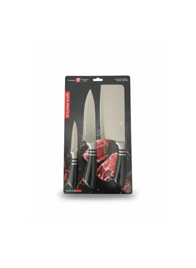 Professional Stainless Steel Kitchen Knife Set 3-Piece – Precision Blades for Effortless Cutting and Chopping - Image 1