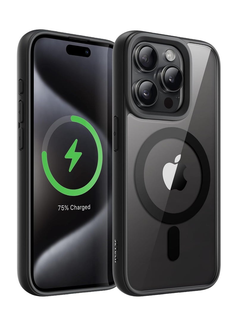 Denx - Magnetic Case for iPhone 15 Pro Case, Compatible with MagSafe, Plating Luxury Cover, Clear Soft TPU Shockproof Protective Phone Case, (Black) - Image 1
