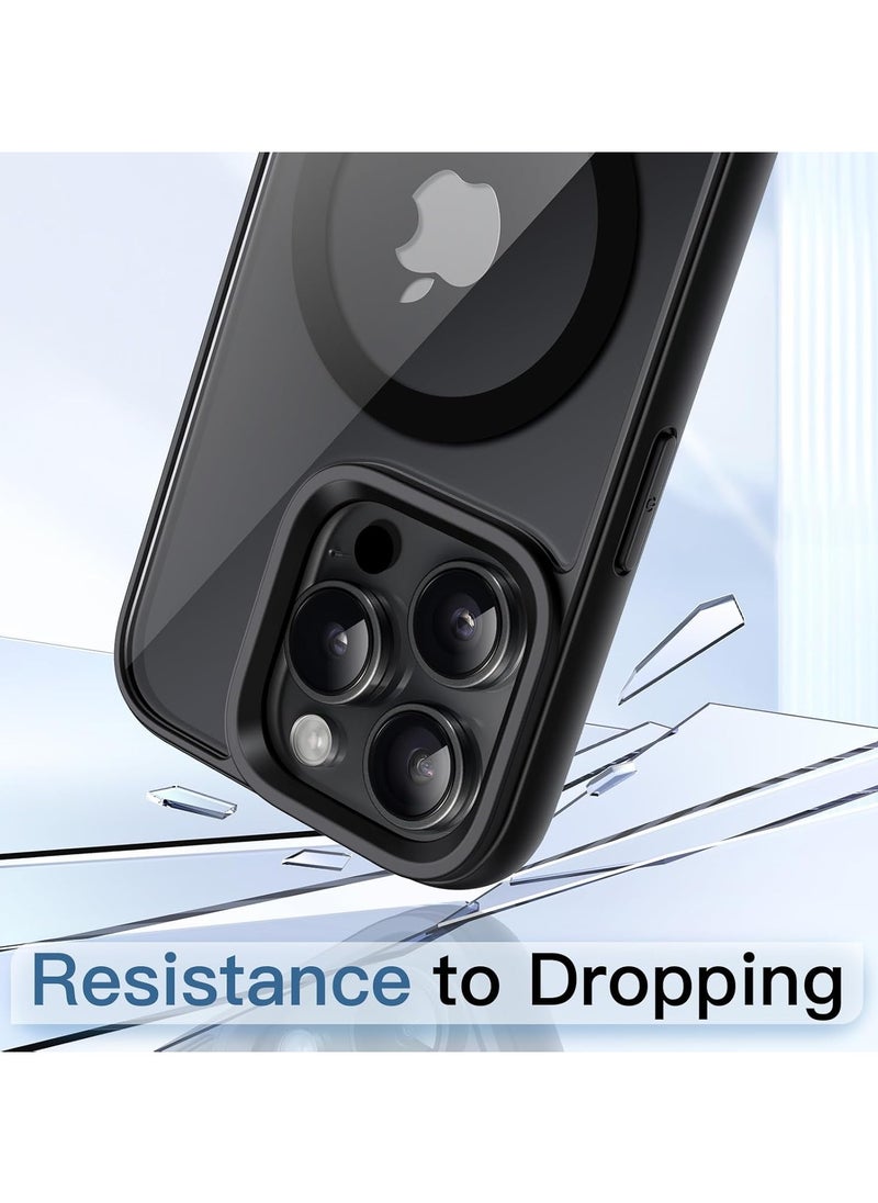 Denx - Magnetic Case for iPhone 15 Pro Case, Compatible with MagSafe, Plating Luxury Cover, Clear Soft TPU Shockproof Protective Phone Case, (Black) - Image 1