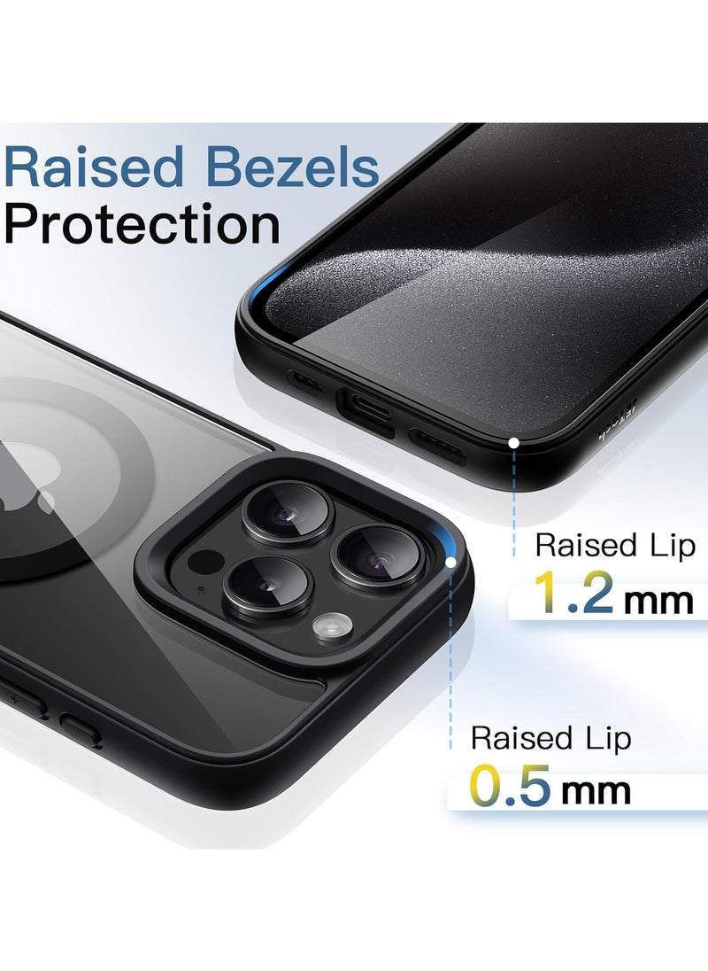 Denx - Magnetic Case for iPhone 15 Pro Case, Compatible with MagSafe, Plating Luxury Cover, Clear Soft TPU Shockproof Protective Phone Case, (Black) - Image 1