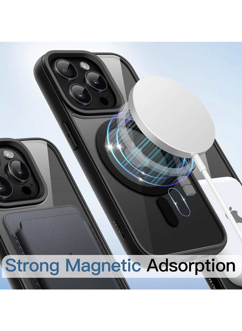 Denx - Magnetic Case for iPhone 15 Pro Case, Compatible with MagSafe, Plating Luxury Cover, Clear Soft TPU Shockproof Protective Phone Case, (Black) - Image 1