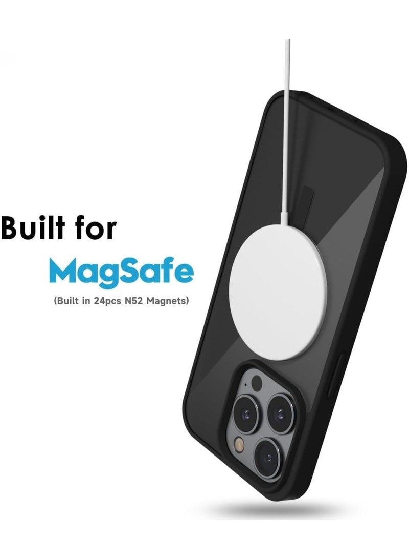 أكاليكس حافظة مغناطيسية لهاتف iPhone 15 Pro، متوافقة مع MagSafe، غطاء فاخر مطلي، حافظة هاتف شفافة ناعمة مقاومة للصدمات من مادة TPU، (أسود) - Image 3
