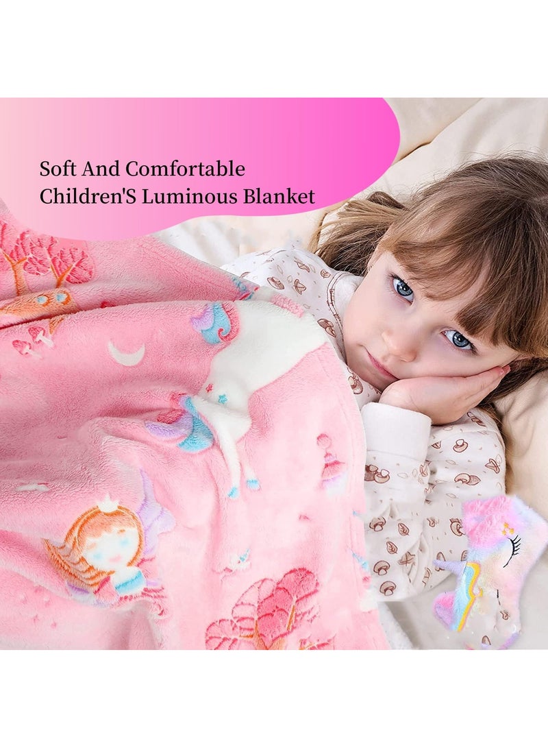 FASHION HOME Kids Glow in The Dark Blanket Soft Throw All Seasons for Couch Sofa Bed 150 x 120cm - Image 2
