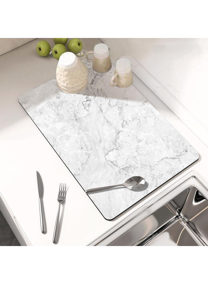 Kitchen drainage mat, countertop diatomaceous mud absorbent mat, tabletop tableware drying mat 40*60cm - Image 1