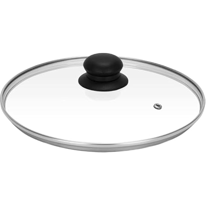 rayihni Tempered Glass Lid With Bakelite Knob Transparent Glass Cover With Stainless Steel Frame Equipped With Steam Release Vent Heat Resistant Cookware Universal Pans Pots Cover 20 Cm - Image 2