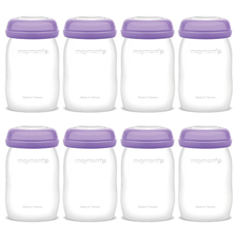 Maymom Storage Bottles Compatible with Lansinoh Pumps Widemouth Version Replace or Compatible with Laninoh Momma Bottles 8 ct 5oz