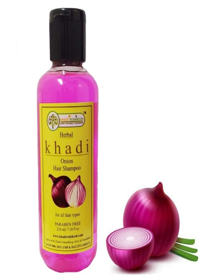KHADI RISHIKESH Herbal Onion Shampoo for Hair Growth - Natural Daily Hair Cleanser for Hairs Fall Control & Dandruff and Hairs Roots Stronger Suitable for All Types - SLS and Paraben Free (210ml) - Image 2