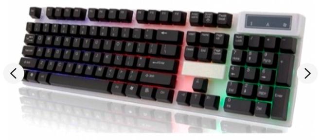 يوتوبيا لوحة مفاتيح الألعاب BA-505 مع إضاءة LED بألوان قوس قزح وسطح ألعاب بلاستيكي - سهلة الاستخدام ومريحة. - Image 1