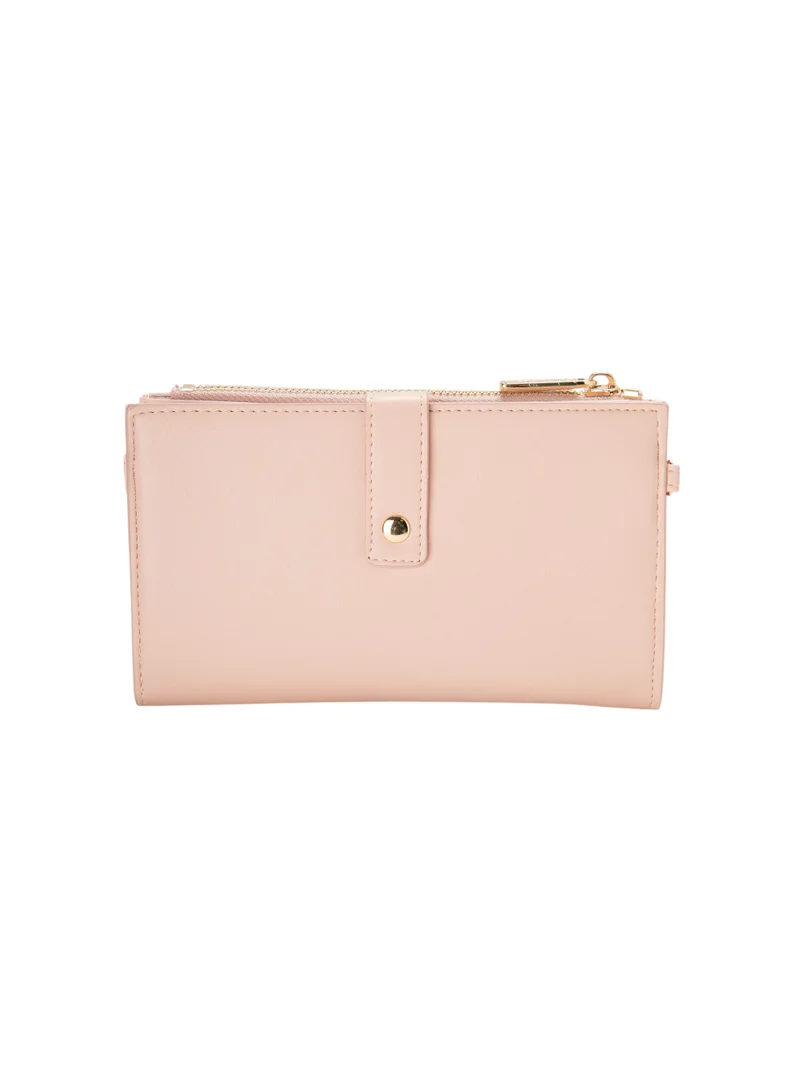 Bata Textured Wallet with Strap Pink