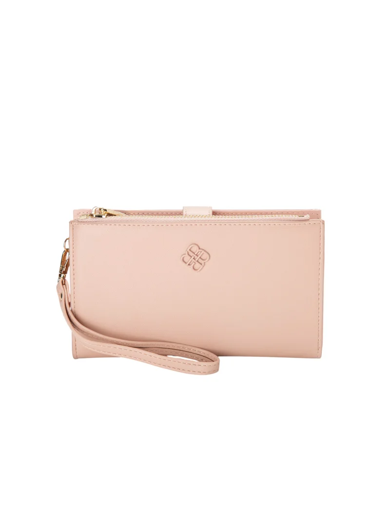 Bata Textured Wallet with Strap Pink