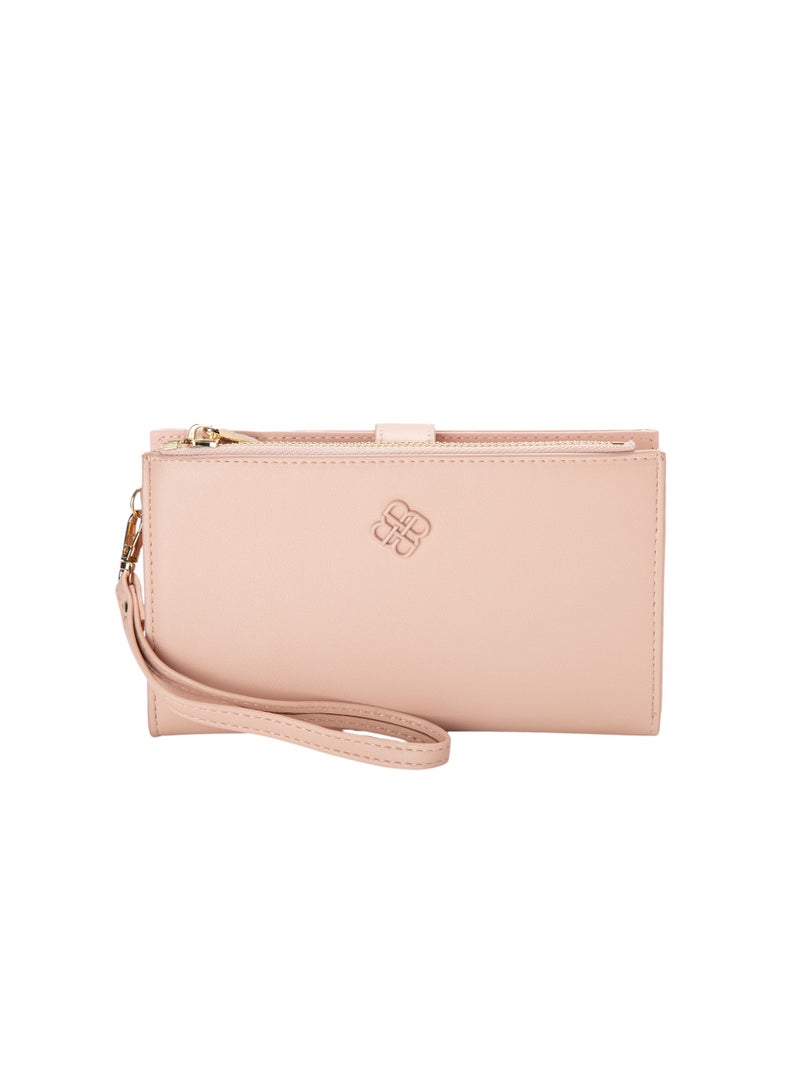 Bata Textured Tri-Fold Wallet with Hand Strap - Image 1