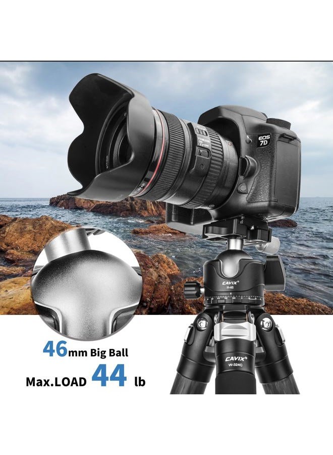 CAVIX Tripod Ball Head, H-46 Metal Ball Head Camera Tripod Head 44lbs/20kg Load with Arca Swiss Quick Release Plate for Tripod, Monopod, DSLR, Camera… - Image 5