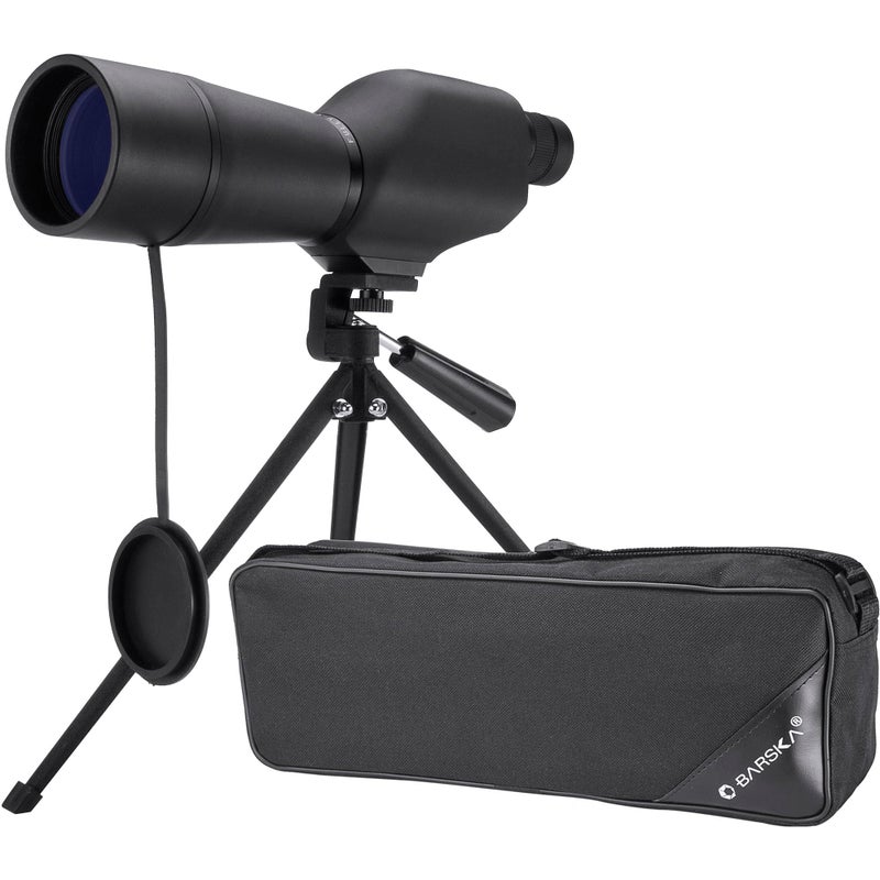 BARSKA 2060x60 Waterproof Straight Spotting Scope with Tripod Black