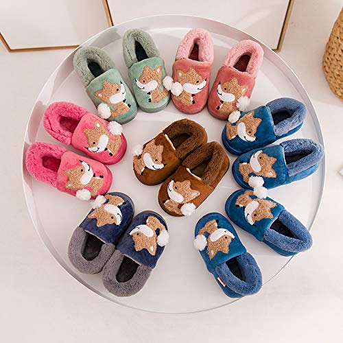 Ainikas Toddler Boys Girls Slippers Fluffy Little Kids House Slippers Warm Cute Animal Home Slipper, Navy Blue 8-9 Toddler - Image 4
