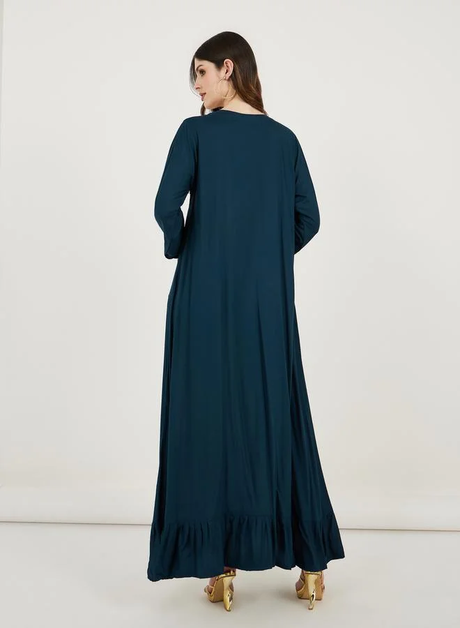 Maxim Creation V Neck Rayon Kaftan with Beaded Handwork by Styli