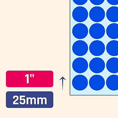 True-Ally 2000 Piece Blue Color 1 Inch/25mm Round Dot Sticker Self Adhesive Labels Writable Surface for Kids Activity, File Classification, Calendar Planner (Blue) - Image 2