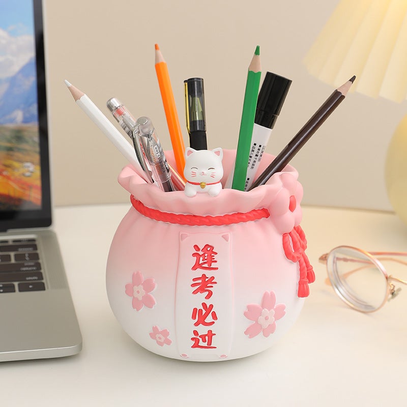 Creative Holiday Gift Pen Container Storage Ornaments Office Desktop Decoration Resin Craft Ornaments Student Supplies Pendulum - Image 3