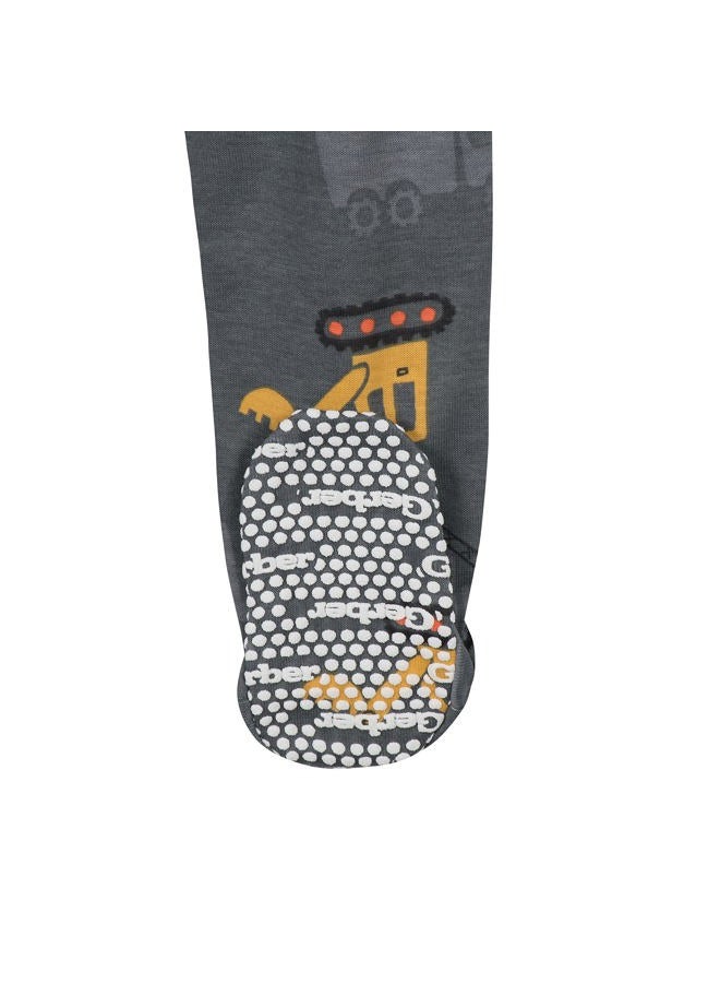Gerber Baby Boys 2-Pack Footed Pajamas and Toddler Sleepers, Dump Truck Grey, 4T US - Image 3