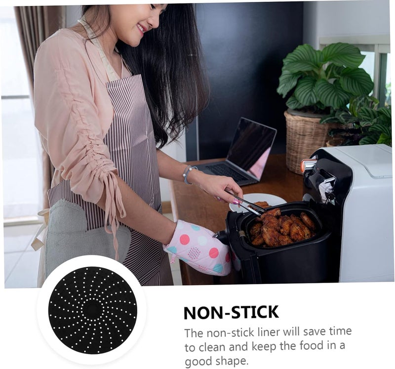 Vosarea 1Pc Practical Reusable Silicone Steamer Mat Perforated Baking Pad for Air Fryer Heat Resistant Kitchen Accessory Non Stick Liner for Even Cooking and Easy Cleaning - Image 5
