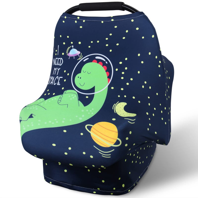 Metplus Car Seat Canopy Nursing Cover for Babies, Baby Carseat Cover Carrier Cover Breastfeeding Cover for Boys Girls, Soft Stretchy Breathable and Easy to Use, Infant Shower Gifts Newborn Essentials - Image 1