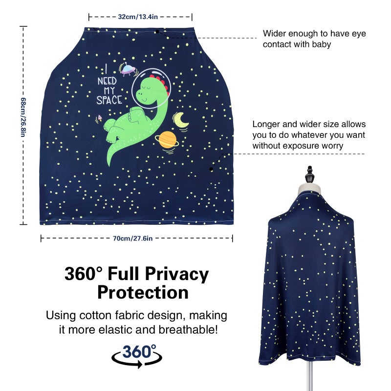 Metplus Car Seat Canopy Nursing Cover for Babies, Baby Carseat Cover Carrier Cover Breastfeeding Cover for Boys Girls, Soft Stretchy Breathable and Easy to Use, Infant Shower Gifts Newborn Essentials - Image 3