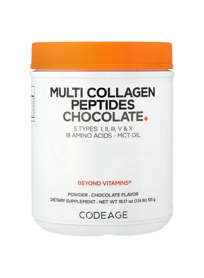 Codeage Multi Collagen Peptides Powder, Chocolate, 18.17 oz (515 g)