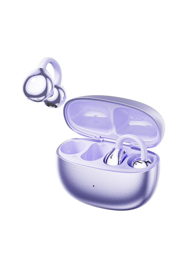 MOTMOOK Open Ear Ring True Open Ear Headphones, Lightweight Comfort Open Ear Clip Wireless Earbuds, Bluetooth 5.4 Headphones with Design Fit Sports Running, Exercise Purple - Image 1