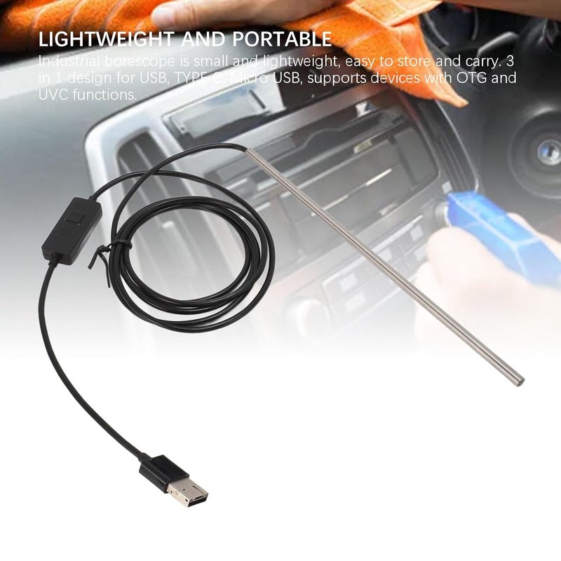USB Endoscope Camera 5 0MM 720P HD IP67 Waterproof Inspection Camera 49ft Semi Rigid Cable - Image 3