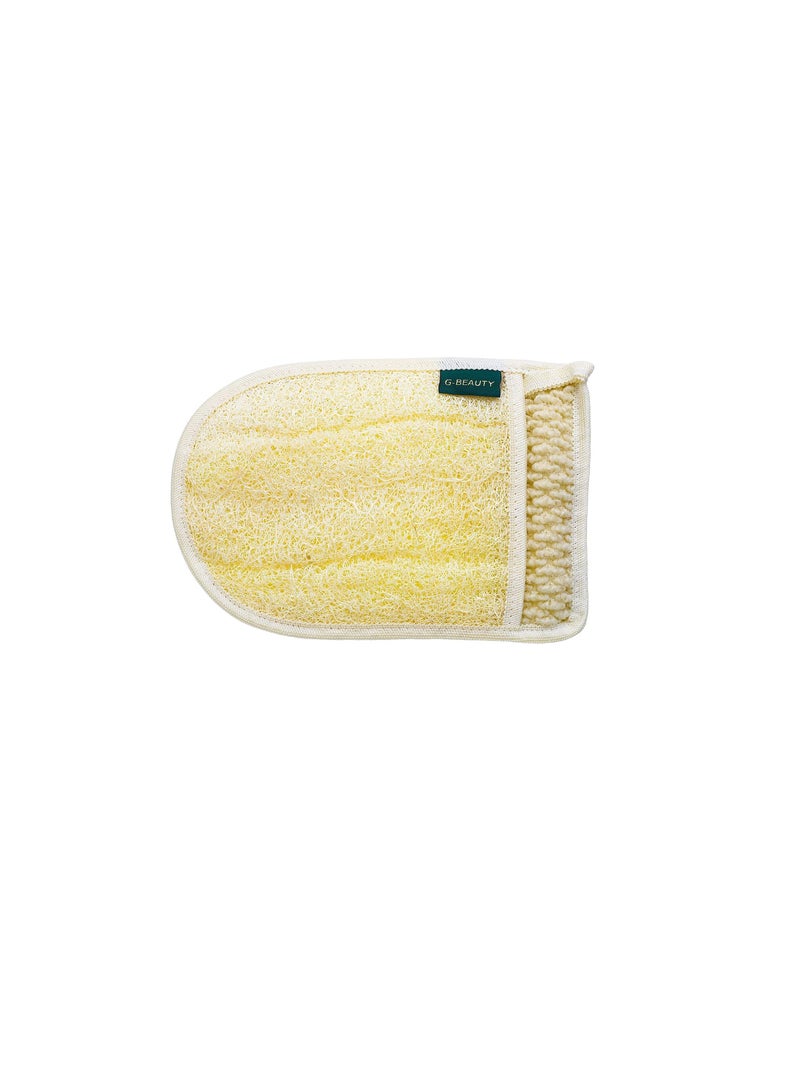 G-BEAUTY G-Beauty GBY-004 Small Natural Oval Glove Double Face Massage Loofah For Bath Spa and Shower - Beige - Image 2