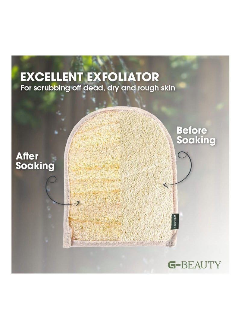 G-BEAUTY G-Beauty GBY-004 Small Natural Oval Glove Double Face Massage Loofah For Bath Spa and Shower - Beige - Image 5