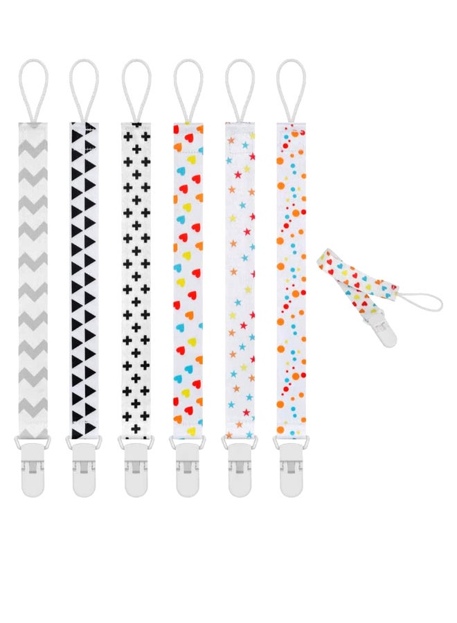 6-Piece Multi Purpose Pacifier Holder Strap Set - Image 1