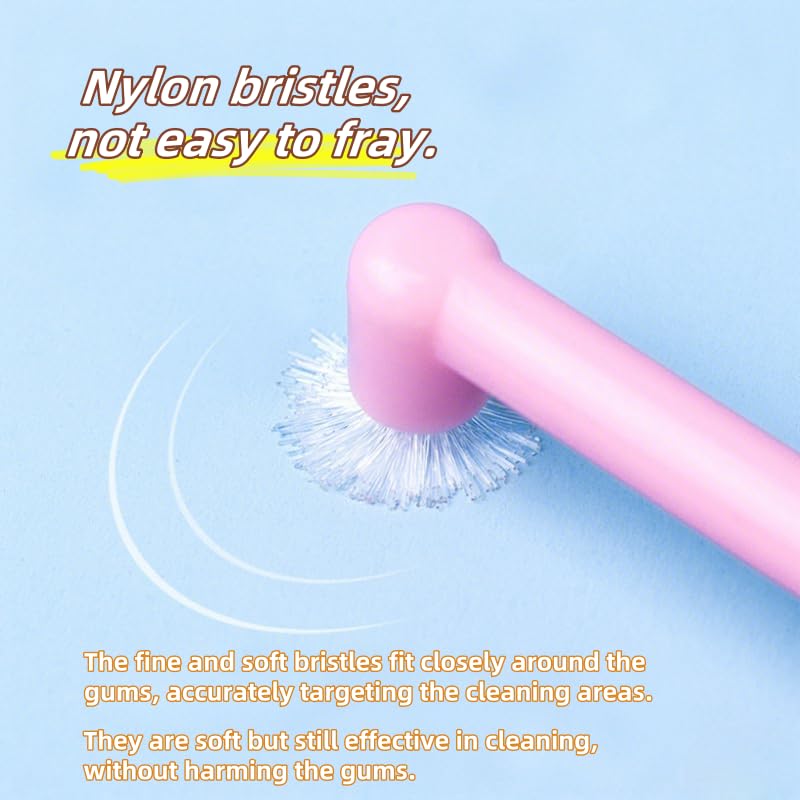 Inralimot Unique End Tuft Toothbrush, Small - Head Orthodontic Brush - Ultra Soft for Precise Braces, Implants & Teeth Cleaning - Image 3